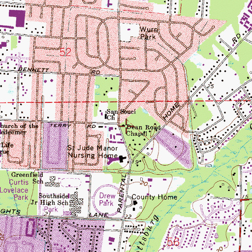 Topographic Map of Lone Star Road Shopping Center, FL