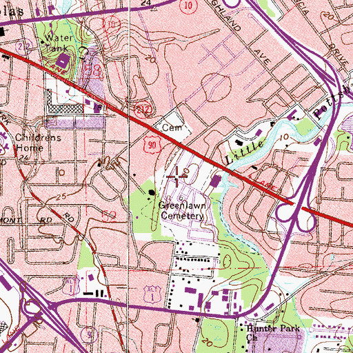 Topographic Map of Fort Caroline Shopping Village, FL