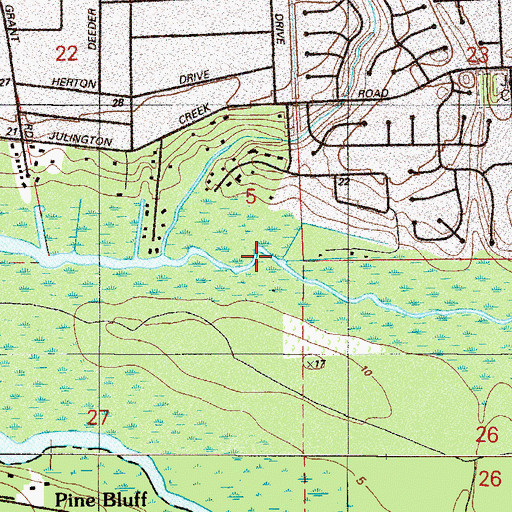 Topographic Map of Mandarin South Shopping Center, FL