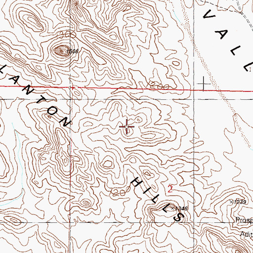 Topographic Map of Clanton Hills, AZ