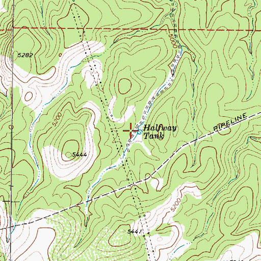 Topographic Map of Halfway Tank, AZ
