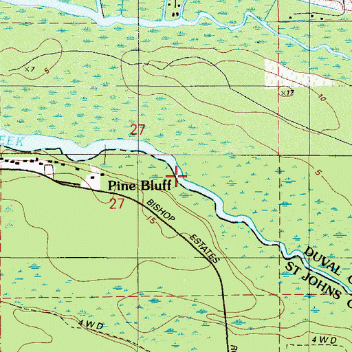 Topographic Map of Dupont Plaza, FL