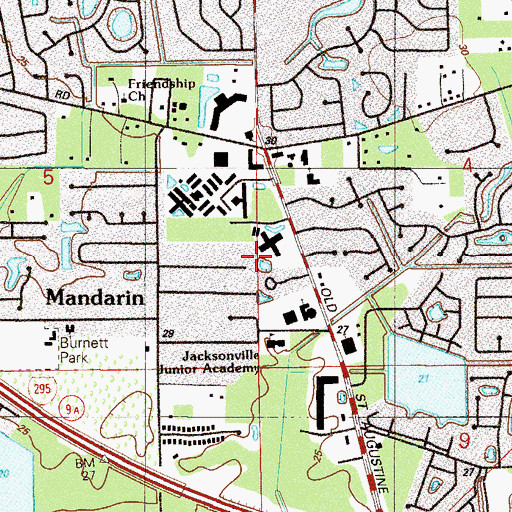 Topographic Map of Deerwood Village Shopping Center, FL