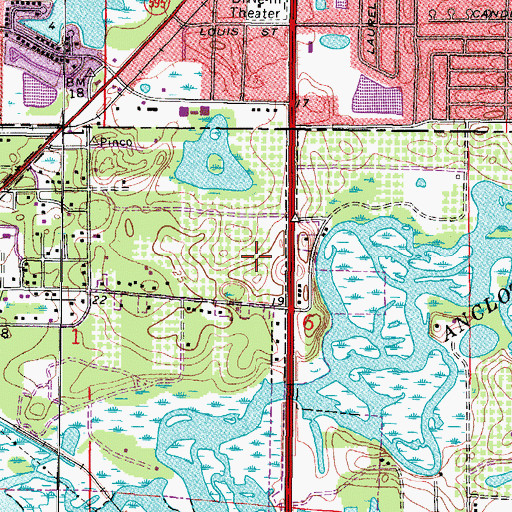 Topographic Map of Pappas Plaza, FL