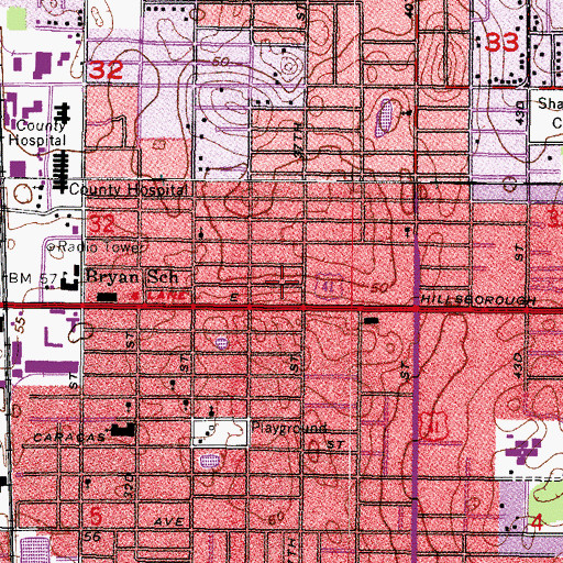 Topographic Map of The Greenhouse Shops, FL