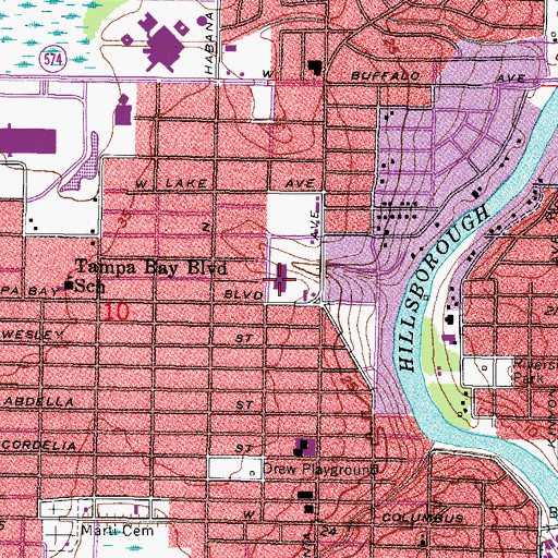 Topographic Map of Fiesta Plaza, FL