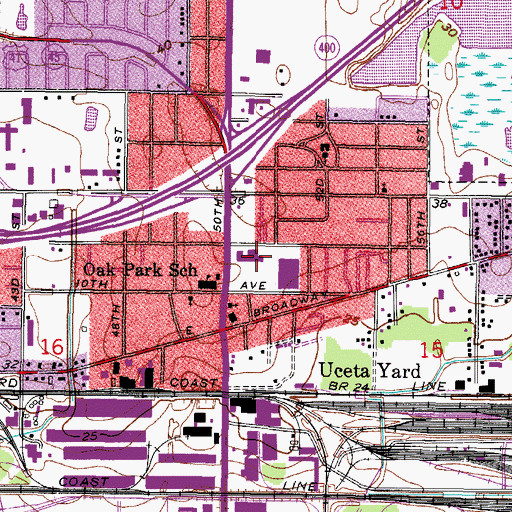 Topographic Map of Columbus Plaza, FL