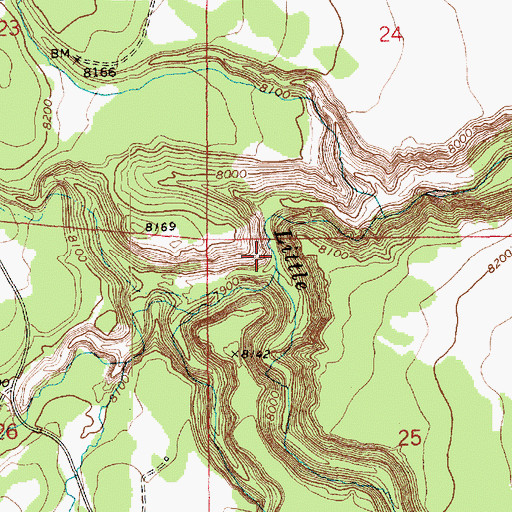 Topographic Map of Hall Creek, AZ