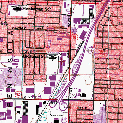 Topographic Map of Twin Bays Shopping Center, FL