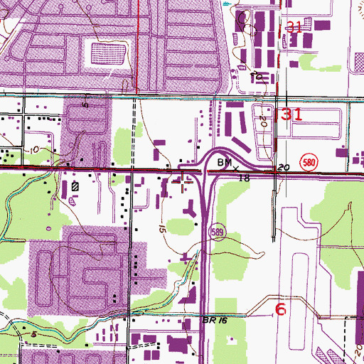 Topographic Map of Town 'N Country Plaza, FL