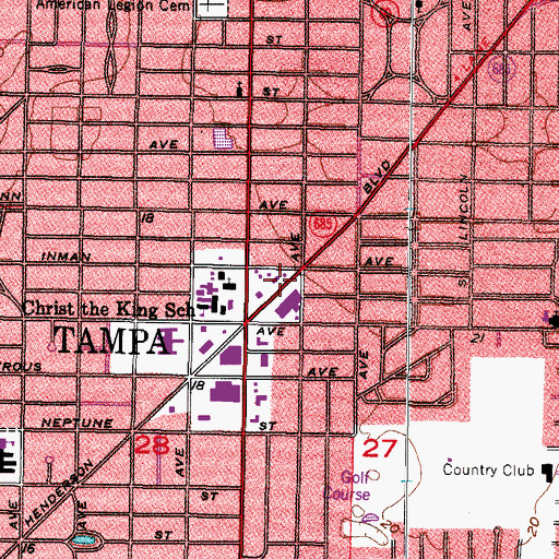 Topographic Map of The Palms Plaza, FL