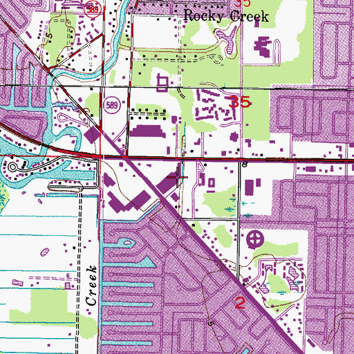 Topographic Map of Memorial Plaza, FL