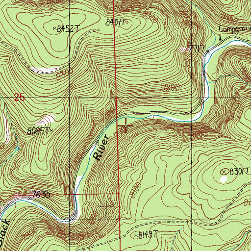 Topographic Map of Hall Forest Camp, AZ