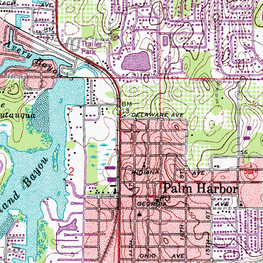 Topographic Map of The Shops of Palm Harbor, FL