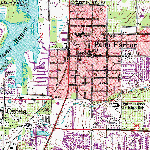 Topographic Map of Seabreeze Shopping Center, FL