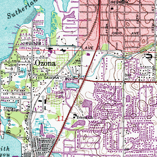Topographic Map of Highland Lakes Shopping Center, FL