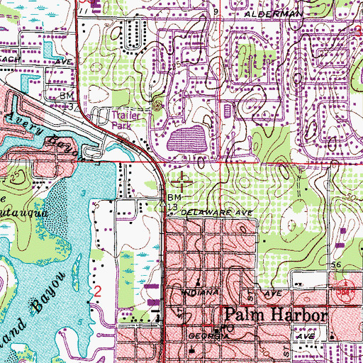 Topographic Map of The Fountains Shopping Center, FL