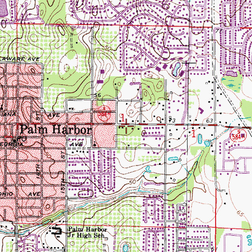 Topographic Map of East Lake Woodlands Plaza, FL