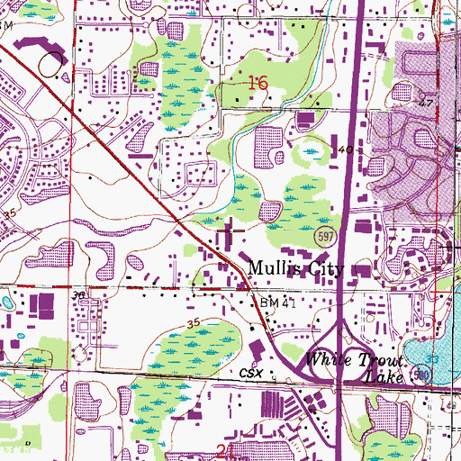 Topographic Map of Valrico Square, FL