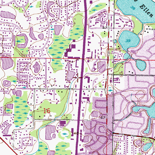 Topographic Map of Mission Bell Square, FL