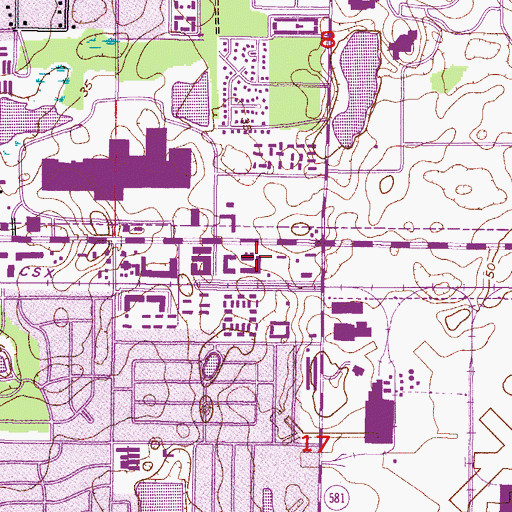 Topographic Map of University Collection Shopping Center, FL