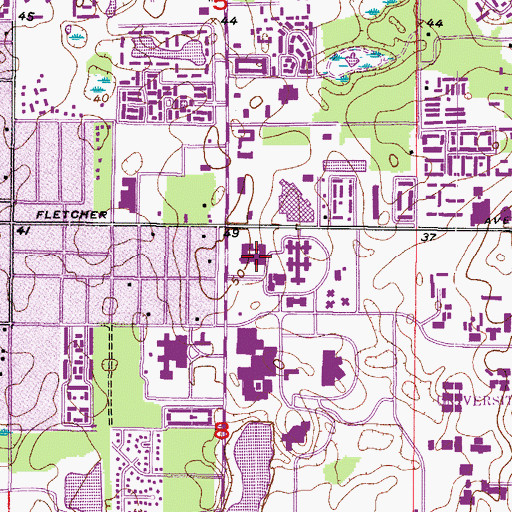 Topographic Map of University Plaza, FL