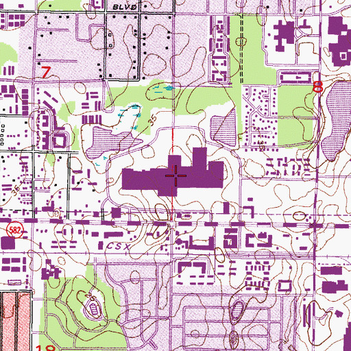 Topographic Map of University Square, FL