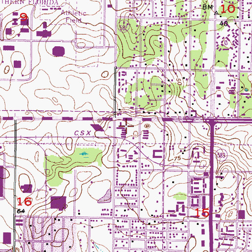Topographic Map of Sun Dome Shopping Center, FL