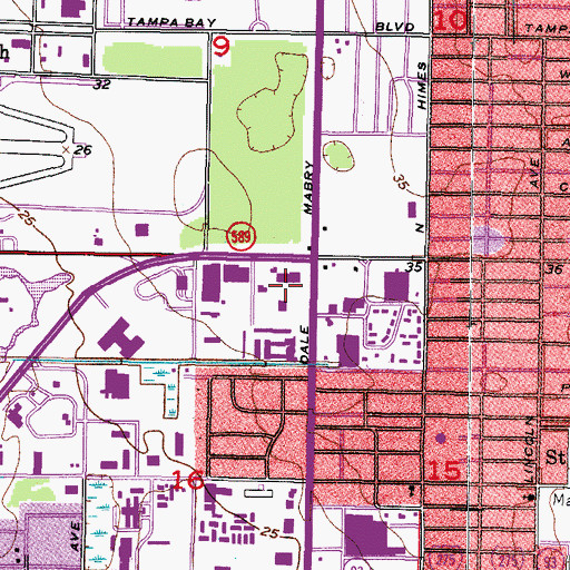 Topographic Map of Dale Mabry Shopping Center, FL