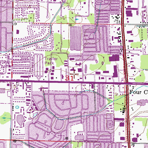 Topographic Map of Welch Center, FL
