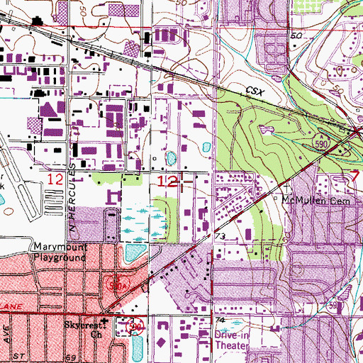 Topographic Map of Northeast Shopping Center, FL