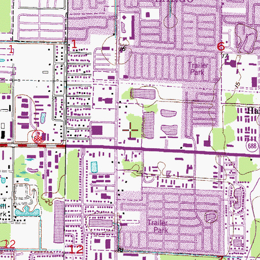 Topographic Map of East Bay Plaza, FL