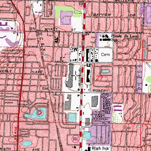 Topographic Map of Sunshine Mall, FL