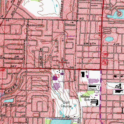 Topographic Map of West Bay Center, FL