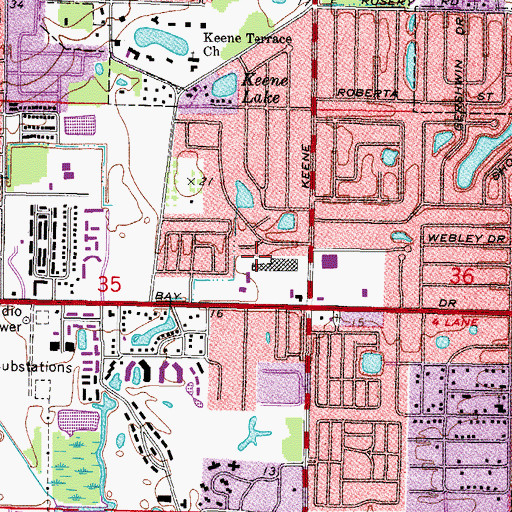 Topographic Map of Welch Plaza, FL