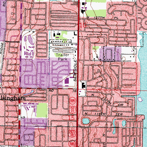 Topographic Map of Largo Village Shopping Center, FL
