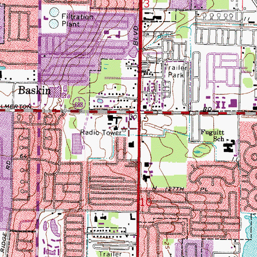 Topographic Map of Largo Square, FL
