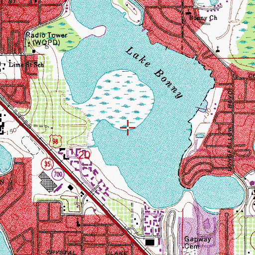 Topographic Map of Lakeland Square Mall, FL