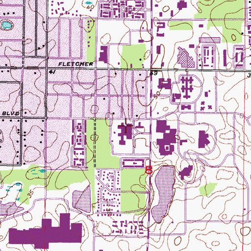 Topographic Map of College Park Shopping Center, FL