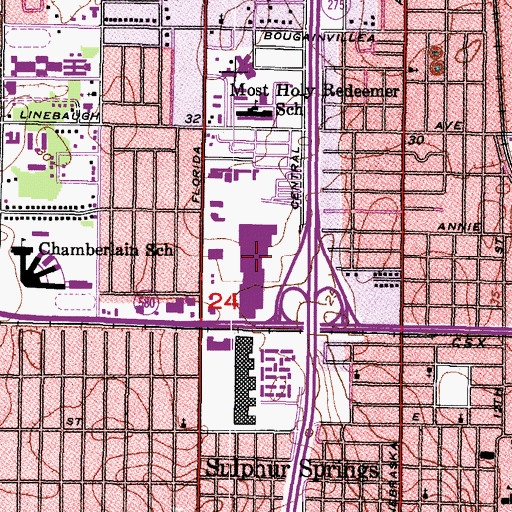 Topographic Map of Floriland Mall, FL