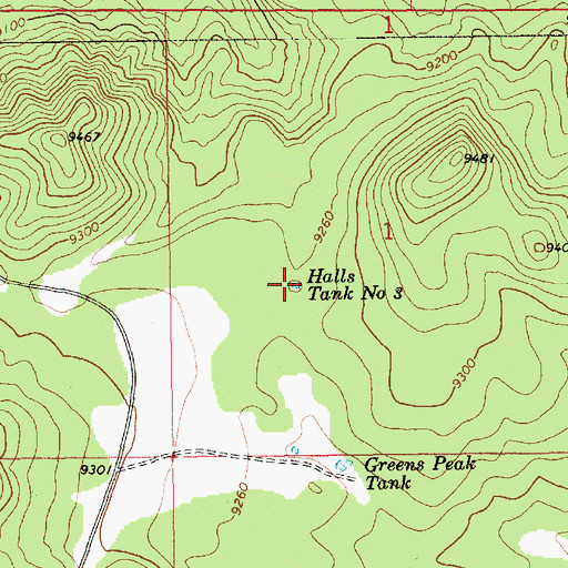 Topographic Map of Halls Tank Number Three, AZ