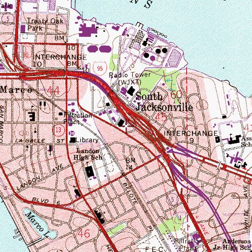 Topographic Map of Saint Nicholas Shopping Center, FL