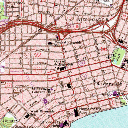 Topographic Map of 5 Points West Shopping Center, FL