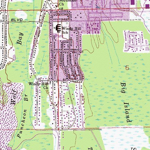 Topographic Map of Santa Monica Shopping Center, FL