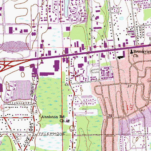 Topographic Map of South Side Estates Shopping Center, FL