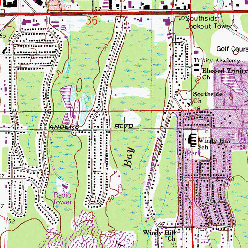 Topographic Map of Southside Estates Plaza, FL