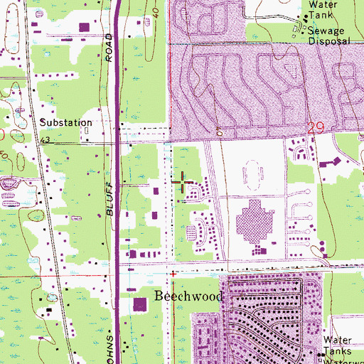 Topographic Map of Standard Plaza Shopping Center, FL