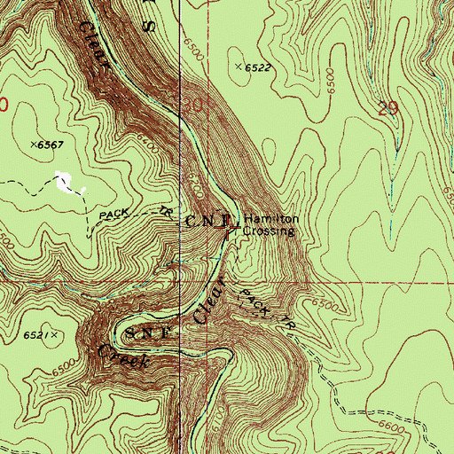 Topographic Map of Hamilton Crossing, AZ