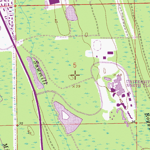 Topographic Map of University Center, FL