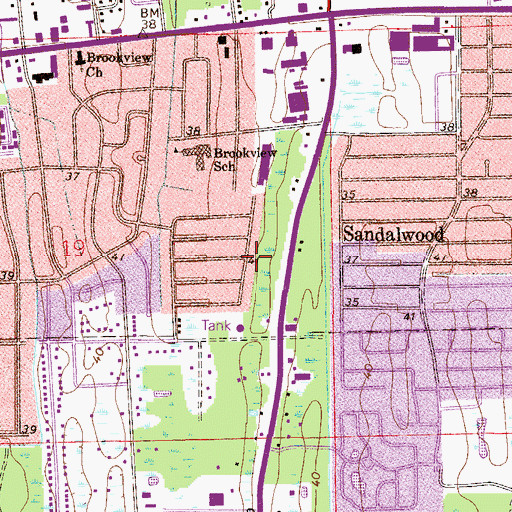 Topographic Map of University Mall, FL